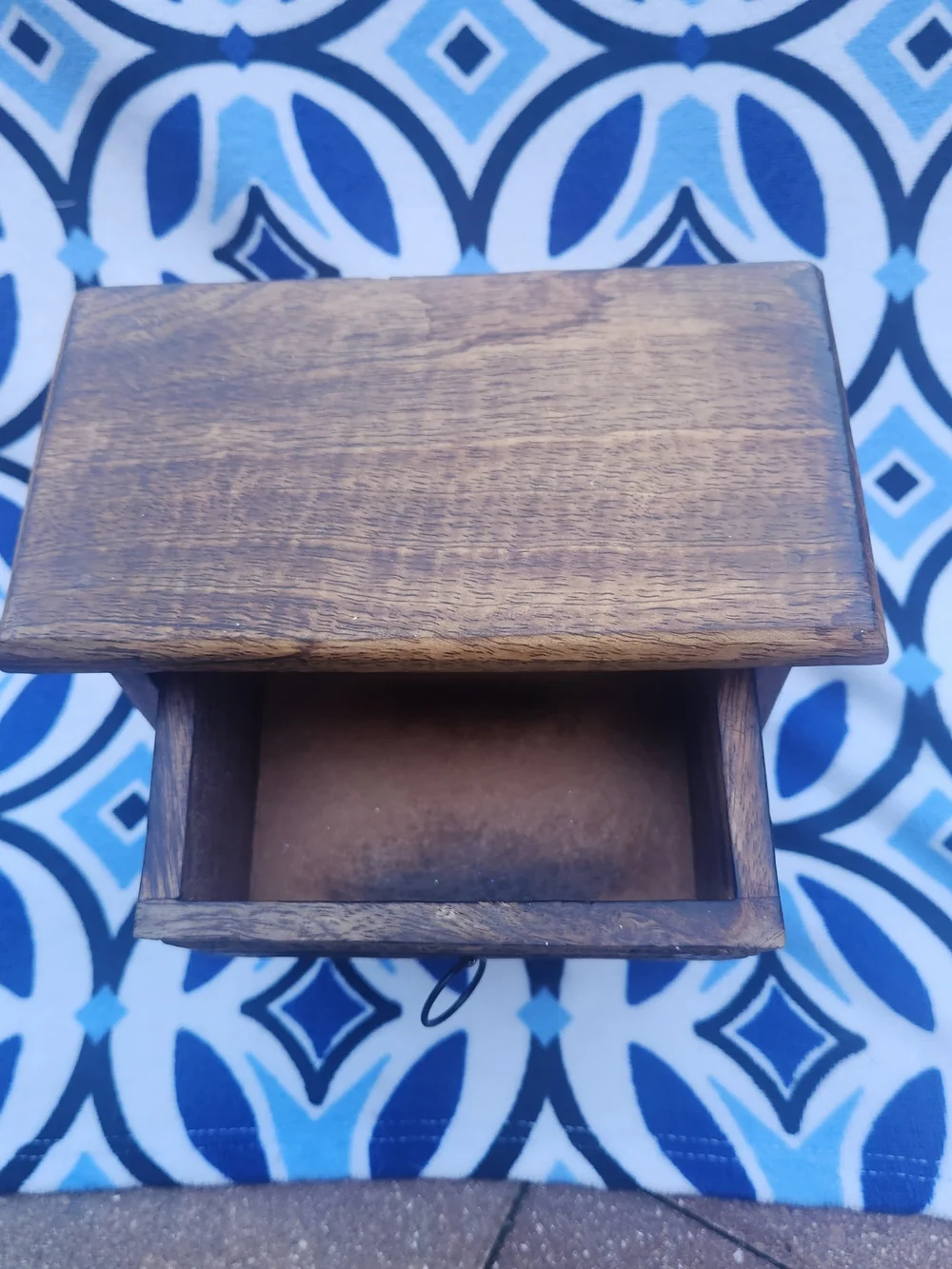 Mini Wooden Dresser Top Chest 2 Drawer Rustic Carved Arrow Jewelry Organizer